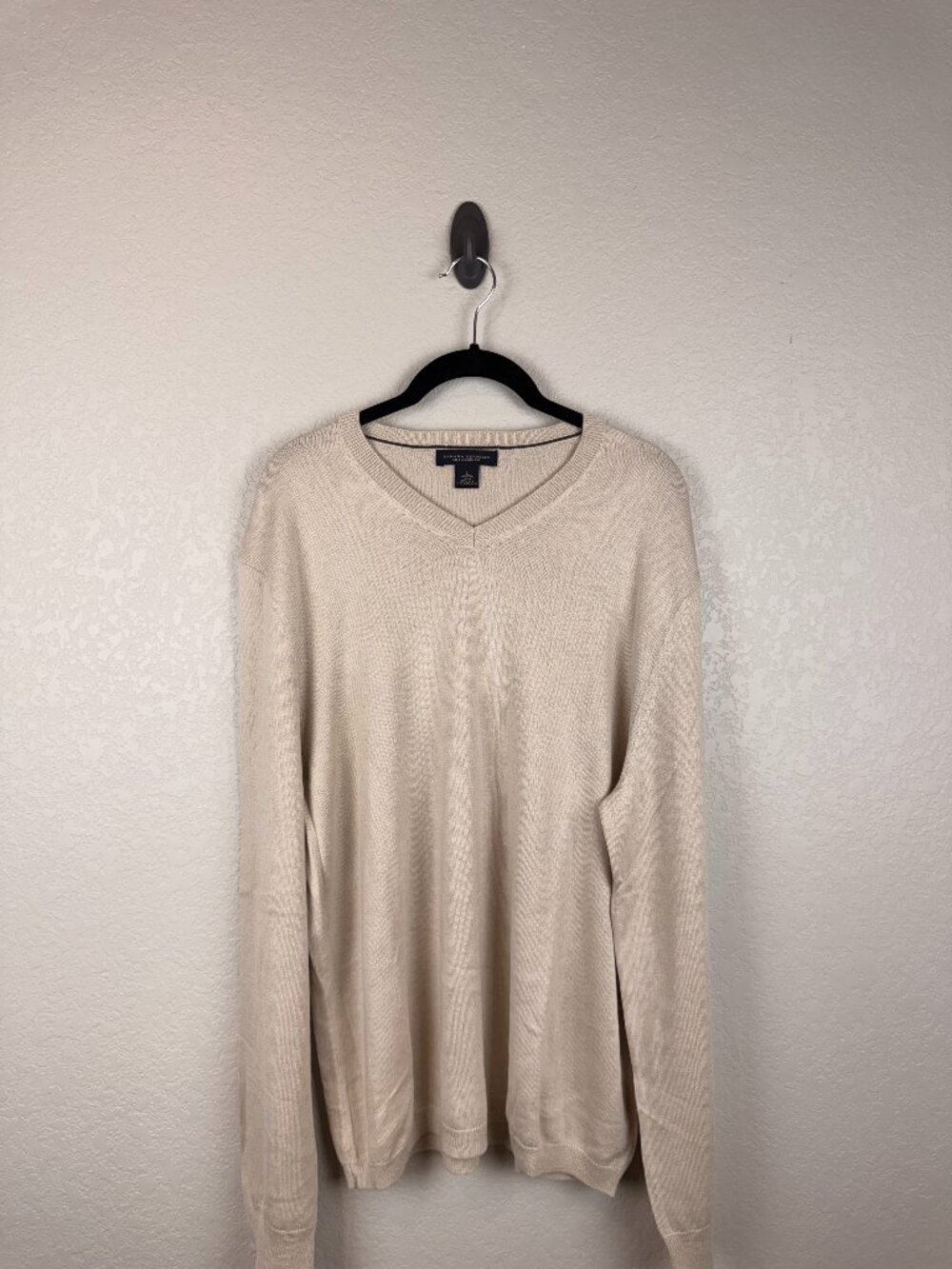 Banana Republic Women's Beige Silk Cashmere V-Neck Pullover Sweater Large
